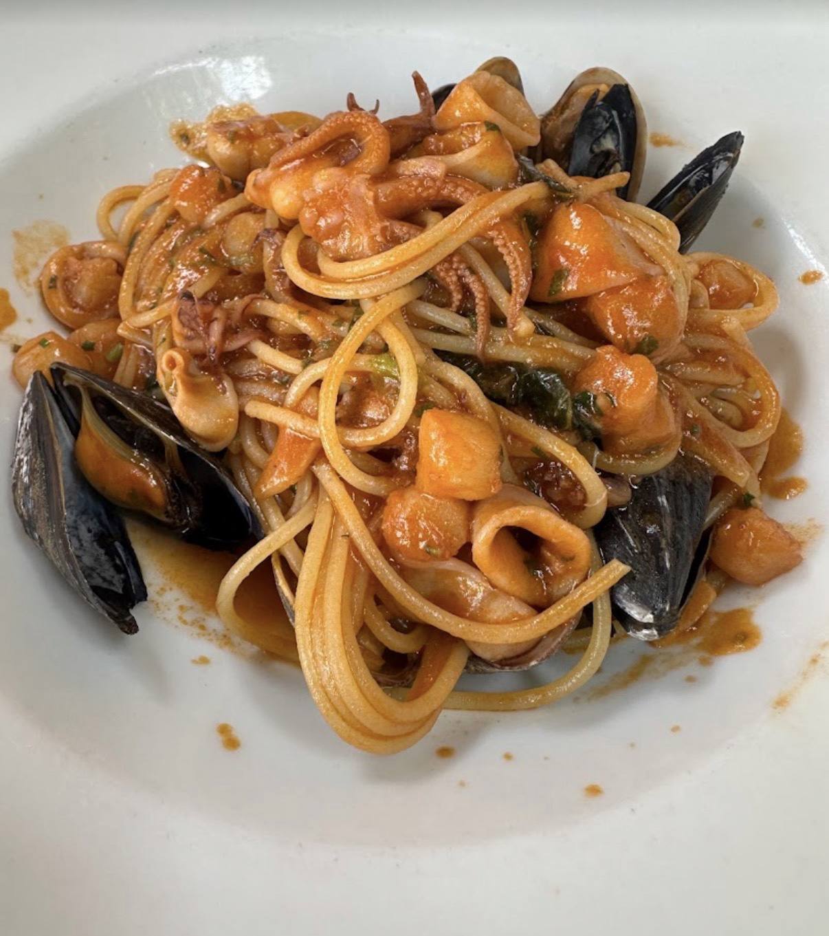 Seafood pasta served at Il Pastaio
